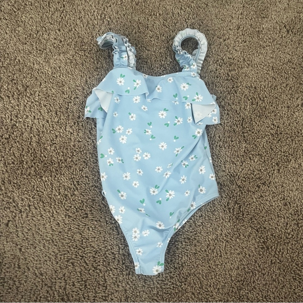 Cynthia Rowley Light Blue Daisy One-Piece Swimsuit size 6